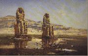 Victor Huguet The Colossi of Memnon. oil painting reproduction